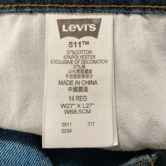 Levi's 511 Slim fit dark wash women's jeans ~ 27W 27L XS SMALL blue denim pants - Picture 12 of 14